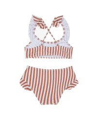 Sweet Stripe Scoop Neck Ruffle Swim Set